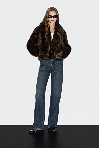 Massimo Dutti Kısa deri ceket