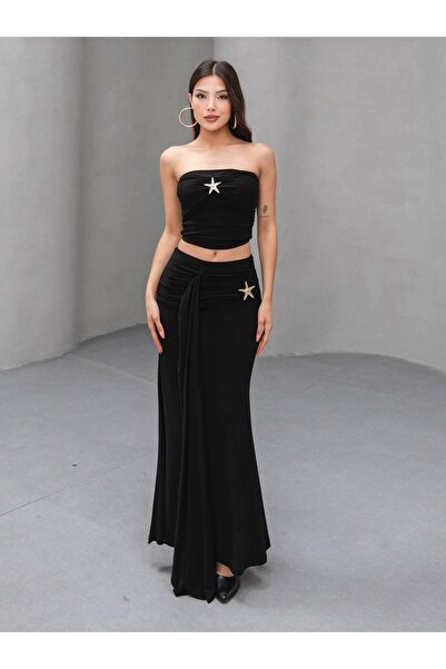 SHEYMA Star Buckle Detailed Skirt Suit