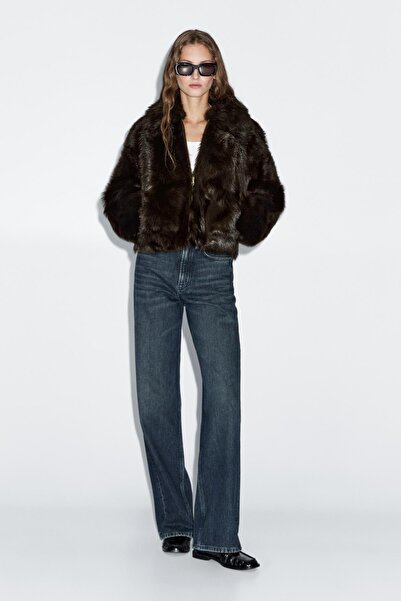 Massimo Dutti Kısa deri ceket