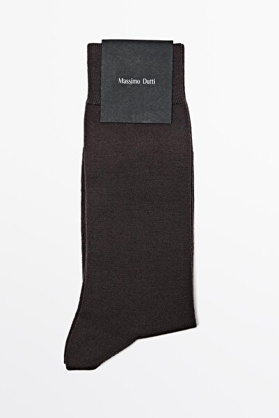 Massimo Dutti Düz örgü yün karışımlı çoraplar