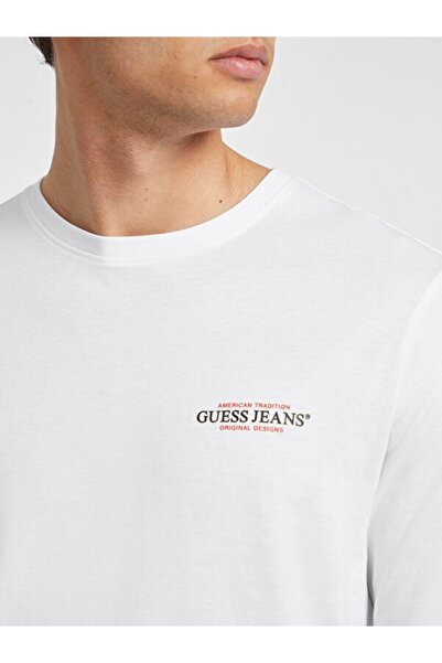 Guess Jeans تي شيرت جينز للرجال ذو قصة عادية