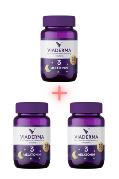 Viaderma Melatonin 3 Mg 60 Tablets Sleep Support Regulator Deep Sleep 3 Pack