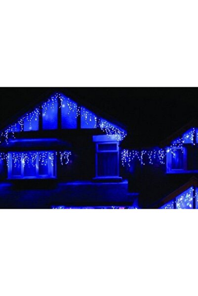 SDX Market Instalație de Crăciun, tip franjură - 8 m x 0,7 m, 200 LED-uri cu efecte luminoase, albastru