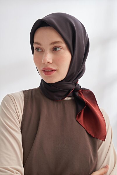 ARMANDA Μεταξωτό κασκόλ διπλής όψης 4401-Μαύρο μπορντό