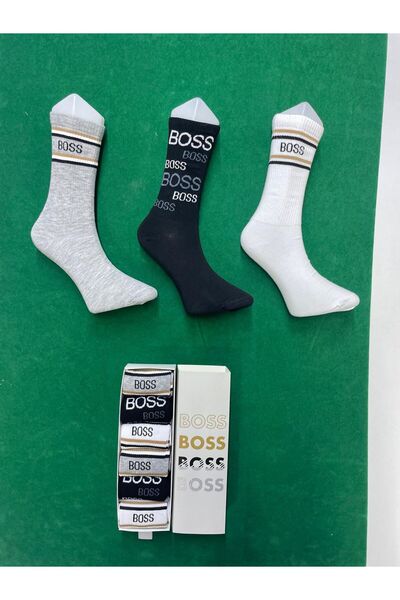 BOSS , Set of long unisex socks - 6 pairs, White, Black, Grey, One Size