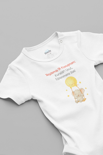 Overoz Auntie Printed Short Sleeve Snap Fastener Baby Bodysuit Romper 5912