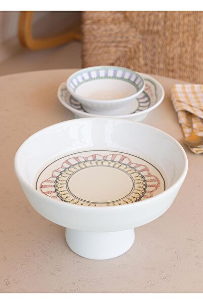 The Mia Spring Footed Fruit Bowl Pink 23X14 cm