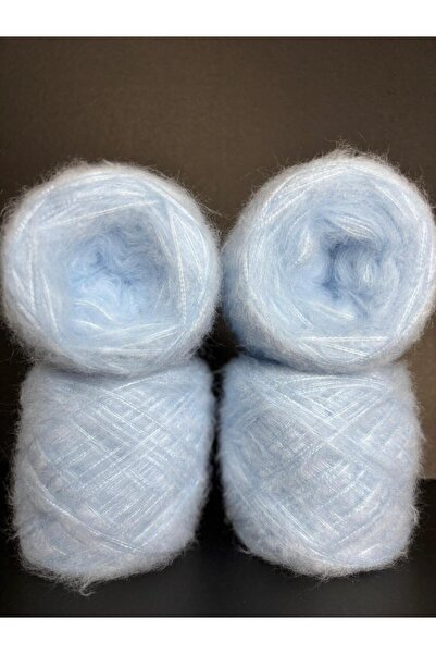 Ana&Kuzusu İplik Mavi 2 kat sarım ince moher örgü ip 200gr