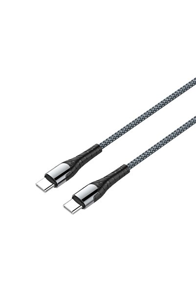 Stef's Cat Cablu Type-C, 65W, 1m, K27, Nylon, ColorWay CW CBPDCC040 GR, Gri