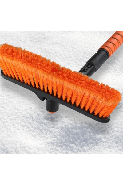 Flippy Multifunctional Telescopic Snow Brush with Scraper for Car, Orange