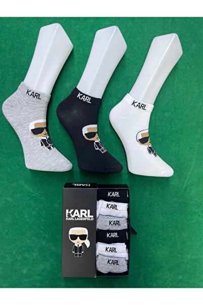 Karl Lagerfeld , Set 6 unisex short socks, White, Black, Grey, One Size