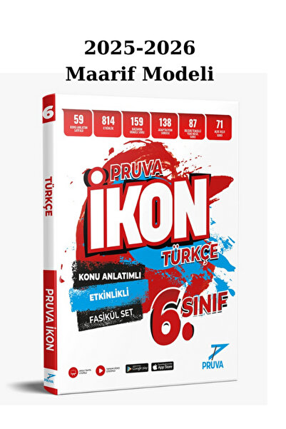 Pruva Akademi Pruva 6. Sınıf Türkçe İkon Konu Anlatımlı Etkinlikli Fasikül Se...