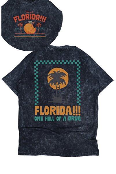 Fuddy Moda تي شيرت Ttpd 8-Florida مطبوع على الظهر للجنسين، قابل للغسل، تي شير...