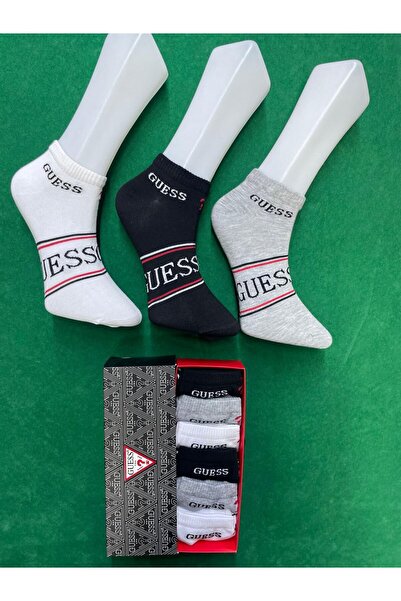 Guess , Set 6 unisex short socks, White, Black, Grey, One Size