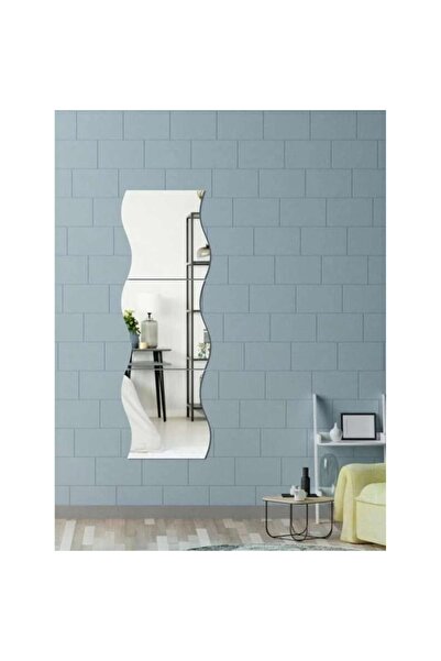 eZmart Set 3 Acrylic Adhesive Mirrors, Wave Model, Silver, 19x17 cm,