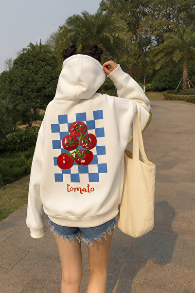 donamod Tomato Printed Unisex Oversize Winter New Season Sweatshirt..