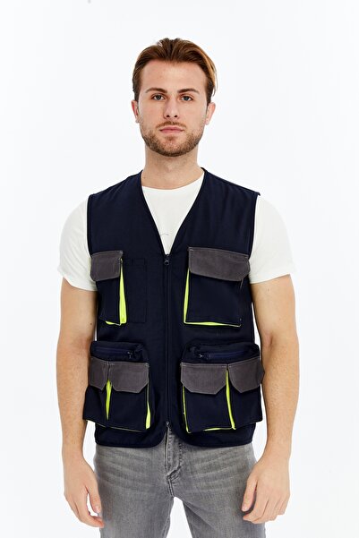 Uniprom Work Vest Lisbon Plus Model Multi-Pocket Harman Fabric