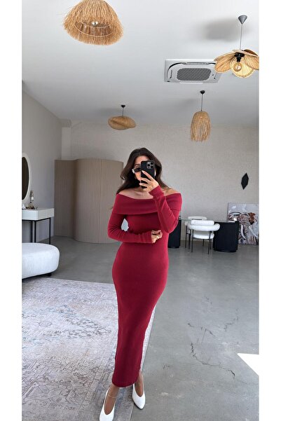 Buket Teke Φόρεμα Μαντόνα σε μπορντό χρώμα