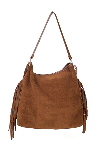 Alessia Bag Merilda Püskül Detaylı Deri Süet Omuz Çantası