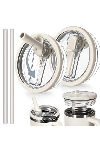 Yenigeldi Compatible with Stanly Quencher 1.18 Liter Non-Spill Leak-Proof Plastic Lid with Straw 1Pcs