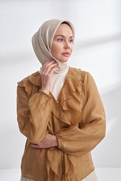 ARMANDA Solid Color Tivil Silk Scarf 4400-Light Stone