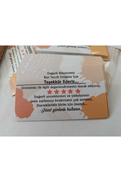 OzmeralBaskı 100 Adet - Teşekkür Etiketi - Etiket – 5x8 cm – Parlak kuşe Etiket