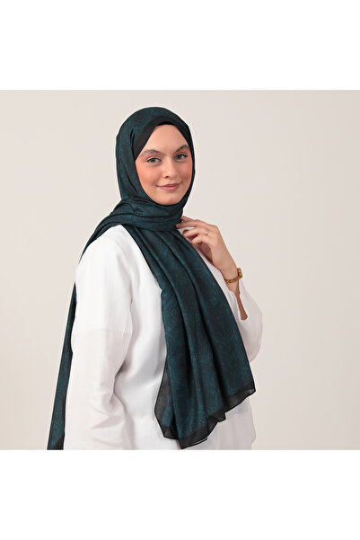 ipekistanbul شال من القطن والحرير - نمط ماندالا - أخضر زيتوني