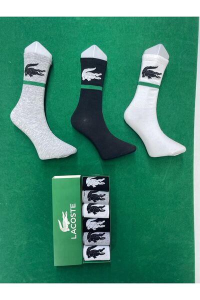 Lacoste , Set of long unisex socks - 6 pairs, White, Black, Grey, One Size