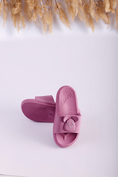 Modafadır Children's Pink Slippers with Anti-Slip Soles and Animal Figures, C...
