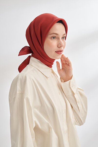 ARMANDA Solid Color Tivil Silk Scarf 4400-Burgundy