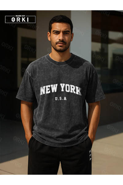 EFFRENATU Usa Fit Printed - Oversize Black Tie Dye T-Shirt & Black Pants Jogger Men's Tracksuit Set