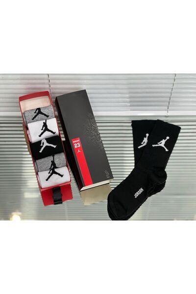 JORDAN Set de șosete lungi unisex - 6 perechi, Alb, Negru, Gri, Mărime univer...