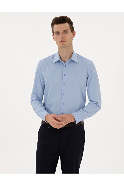 Pierre Cardin Mavi Slim Fit Uzun Kollu Gömlek 50312330-VR036