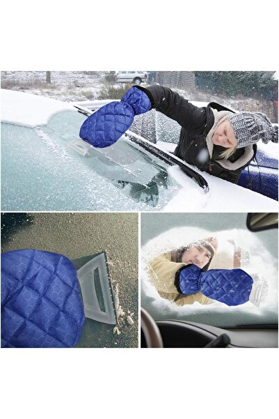 Flippy Snow Glove and Scraper Set, Waterproof, Cotton Insulated, 31 x 15 cm, Blue