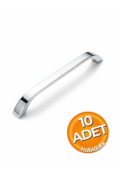 HOBİDABİ 128 mm Metal 10 Adet Göksu Krom Kulp Tv Ünitesi Kulbu Mobilya Çekmece Vestiyer Mutfak Dolap