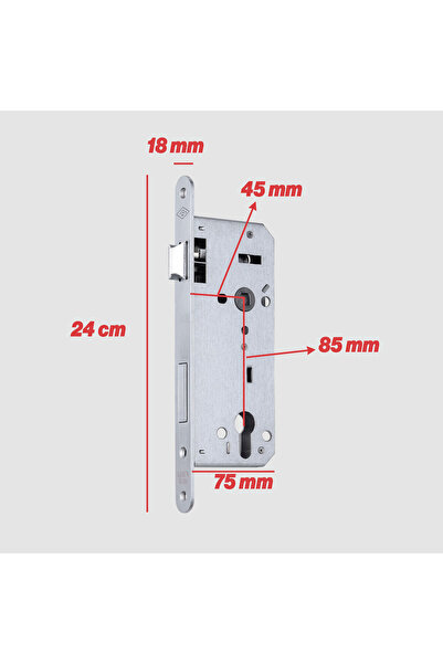 NZB Exterior Door and Room Door Yale Barelli Cylinder Door Handle 45X85 mm Durable Metal Lock with 3 Keys