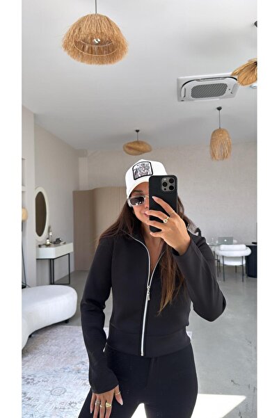 Buket Teke Siyah Scuba Ceket