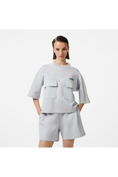 Lacoste House of SuperStep x Kadın Gri Sweatshirt