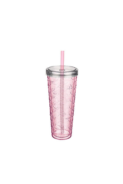 Cosiness كوب شفاف لامع وواسع مع شفاطة، سعة 750 مل.