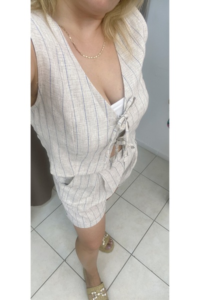 TUBA TOPTAŞ Linen Shorts Set