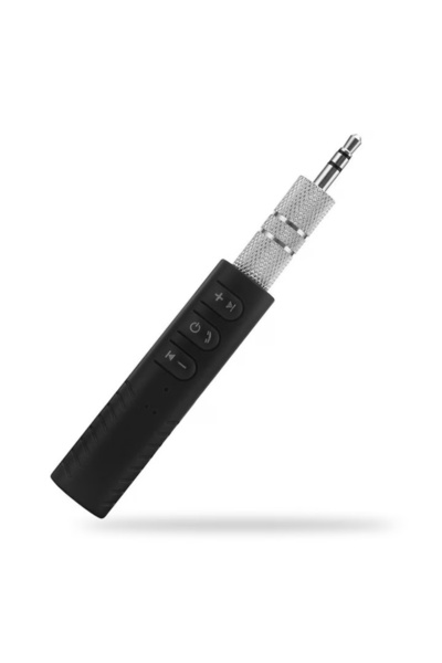 FOXMAG24 Bluetooth audio receiver, USB rechargeable, 3.5mm jack, volume/call control, black