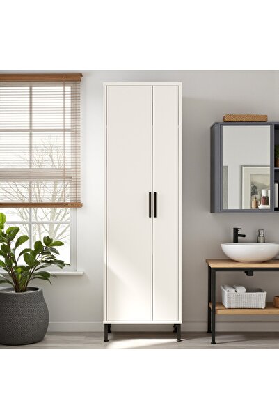 Robin Home Çok Amaçlı Dolap Banyo Dolabı Kiler Dolabı Beyaz