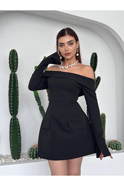 conconmoda Devru Straplez Cep Detay Mini Elbise