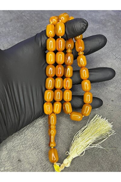 Mos Tespih Large Size High End Rope Tasseled Crimping Amber Prayer Beads
