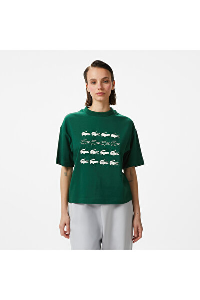 Lacoste House of SuperStep x Kadın Yeşil T-Shirt