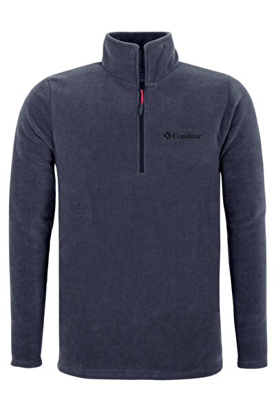COMBİNE MİCHAİL Erkek Yarım Fermuarlı Füme Dar Polar Sweat