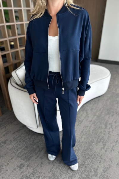 Laluvia Navy Blue Nora Tracksuit Set - 8001