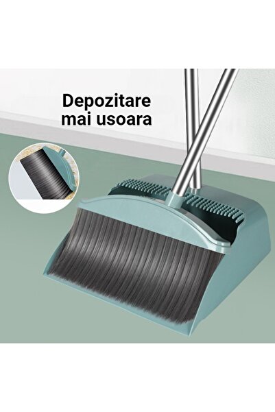 Bibilel Set matura, faras cu coada si matura silicon, Flippy, Pentru uz casnic, Plastic/Otel, Albastru desch