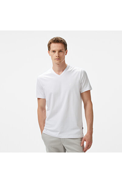 Nautica Erkek Beyaz Regular Fit T-Shirt