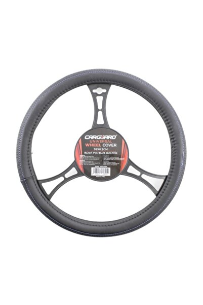 CarGuard Husă volan auto, piele, design albastru/negru, 38 cm x 8,2 cm, interior TPR